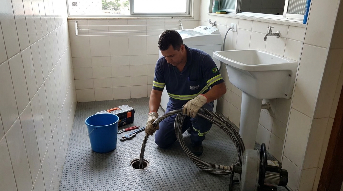 Desentupimento de ralo residencial em Campina Grande‑PB