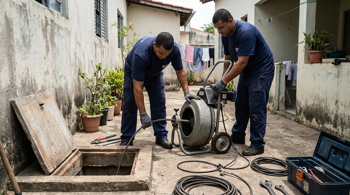 Desentupimento de rede de esgoto em Campina Grande‑PB