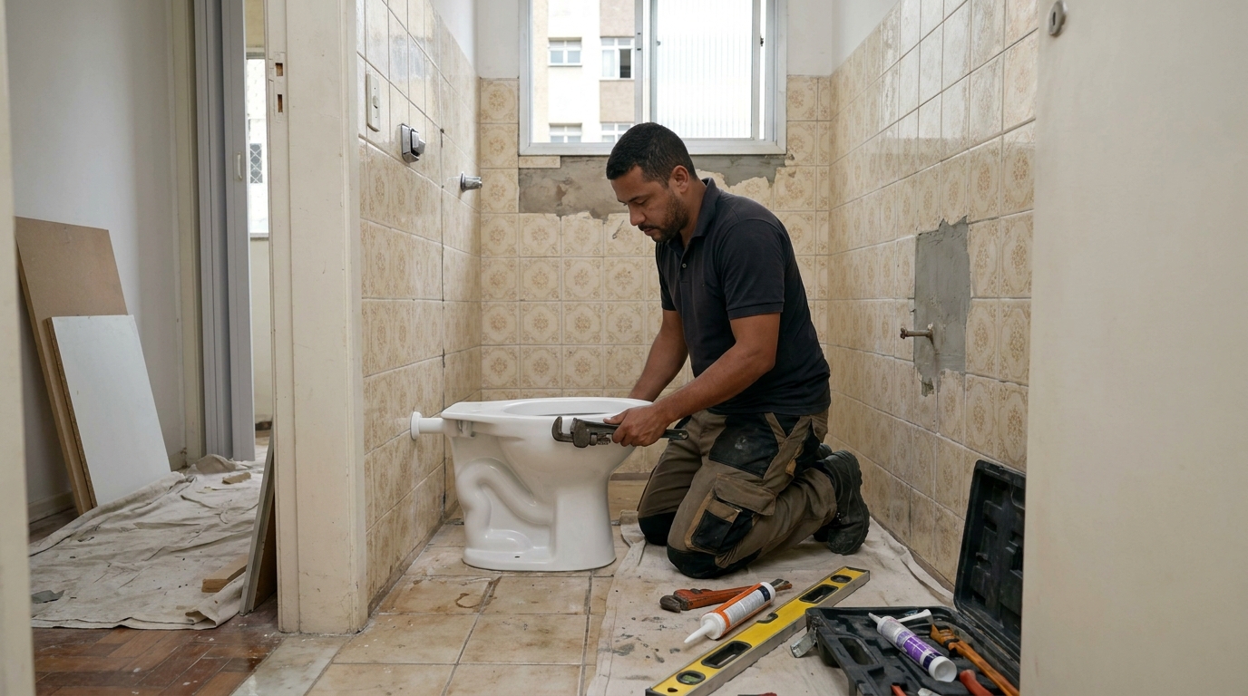 Instalação de vaso sanitário profissional em Campina Grande‑PB