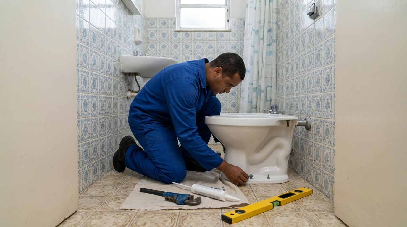 Instalação de vaso sanitário residencial em Campina Grande‑PB